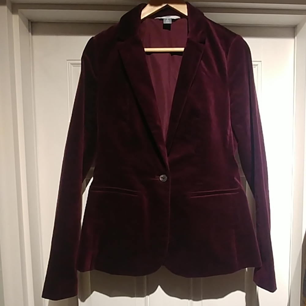 ON Purple Velvet Blazer - Size Small, Talls